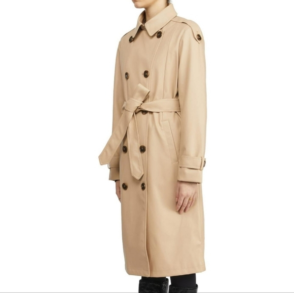 NWT BADGLEY MISCHKA | Cotton Double-breasted Trench Coat - Picture 6 of 6